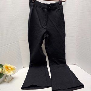 De Neve Fleece Lined Womens Flare Black Wool Blend Ski Pants 4